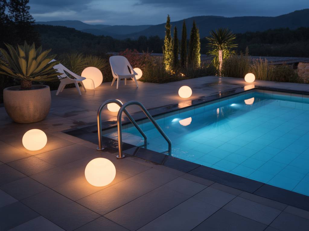 Créer une oasis nocturne : idées d’éclairage solaire pour vos abords de spa et piscine